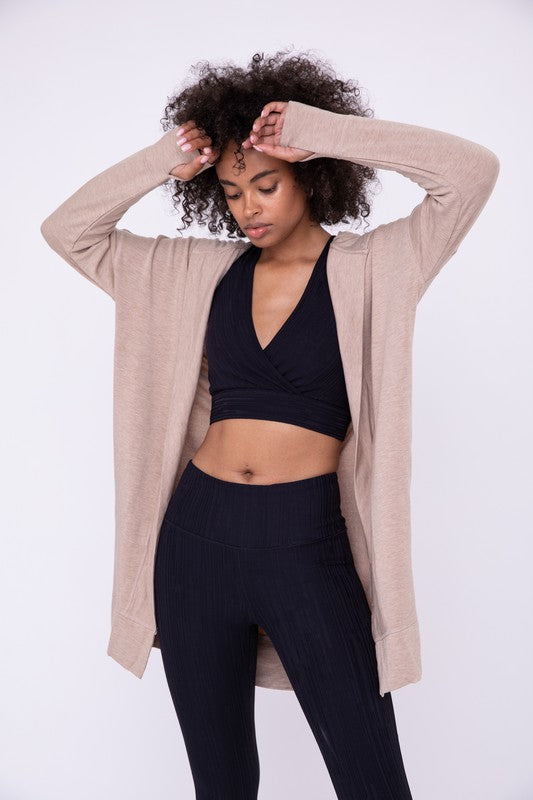 Longline Hooded Cardigan with Pockets-Charmful Clothing Boutique