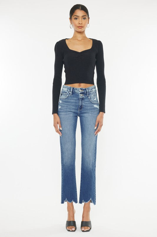 High Rise Slim Straight-Charmful Clothing Boutique