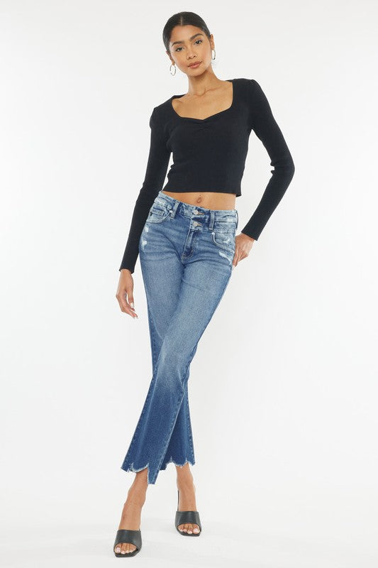 High Rise Slim Straight-Charmful Clothing Boutique