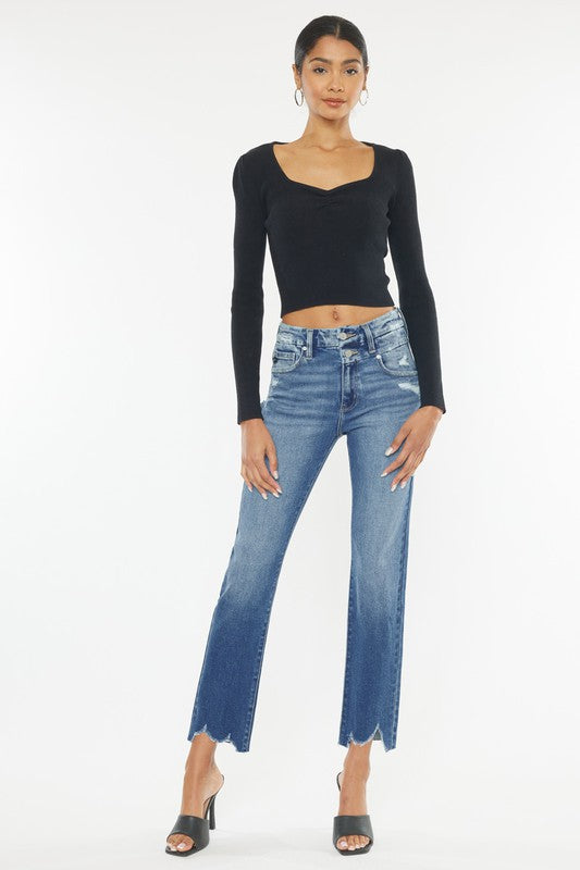 High Rise Slim Straight-Charmful Clothing Boutique