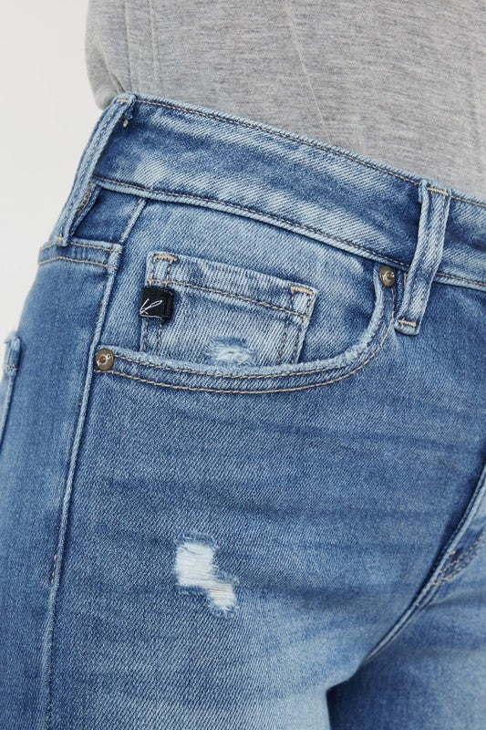 High Rise Fray Hem Ankle Skinny Jeans-Charmful Clothing Boutique