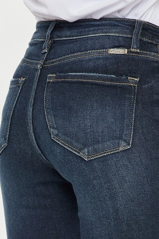 Kan Can High Rise Button Down Cuffed Ankle Skinny Jeans-Charmful Clothing Boutique