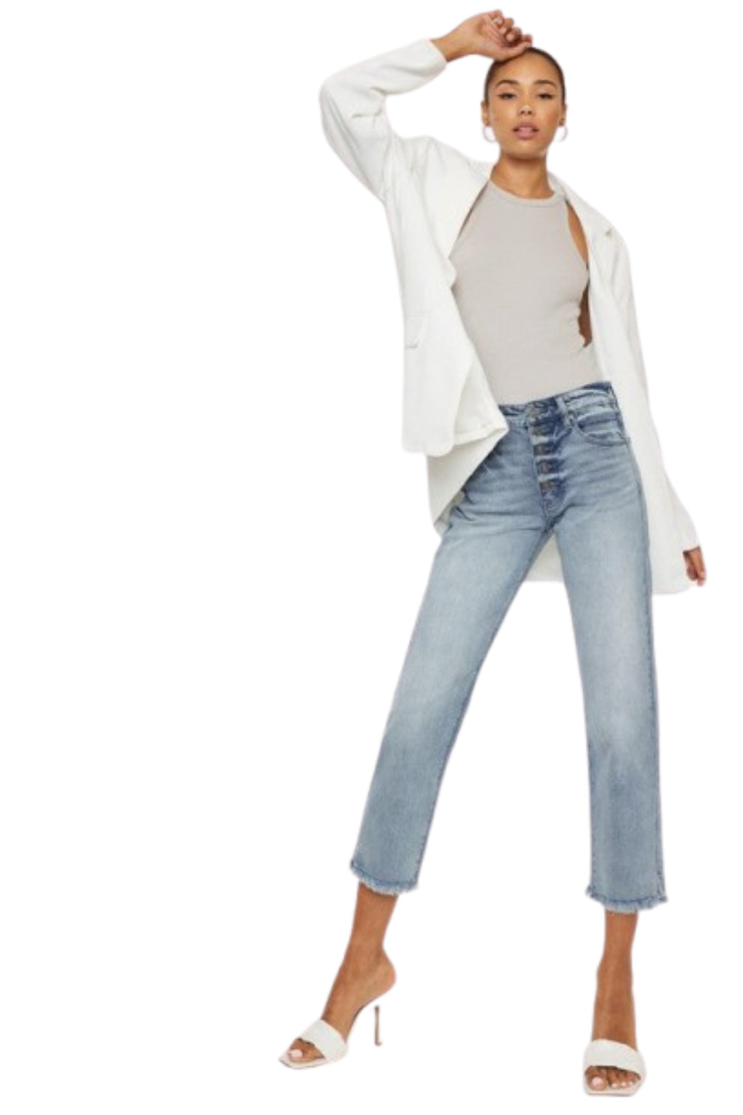 Kan Can High Rise Straight Fit Jeans-Charmful Clothing Boutique
