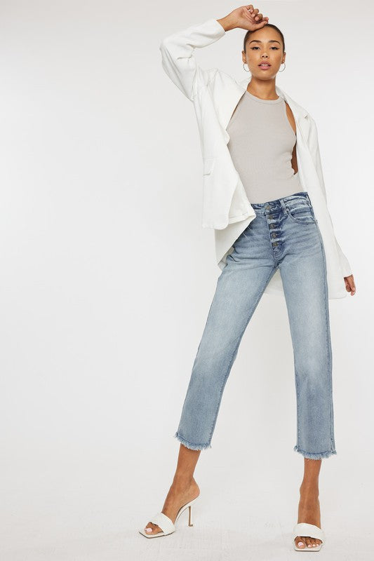Kan Can High Rise Straight Fit Jeans-Charmful Clothing Boutique