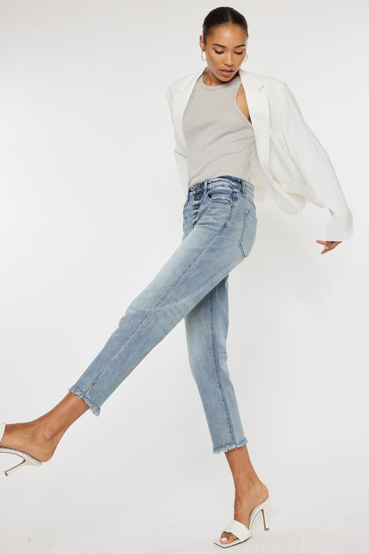 Kan Can High Rise Straight Fit Jeans-Charmful Clothing Boutique