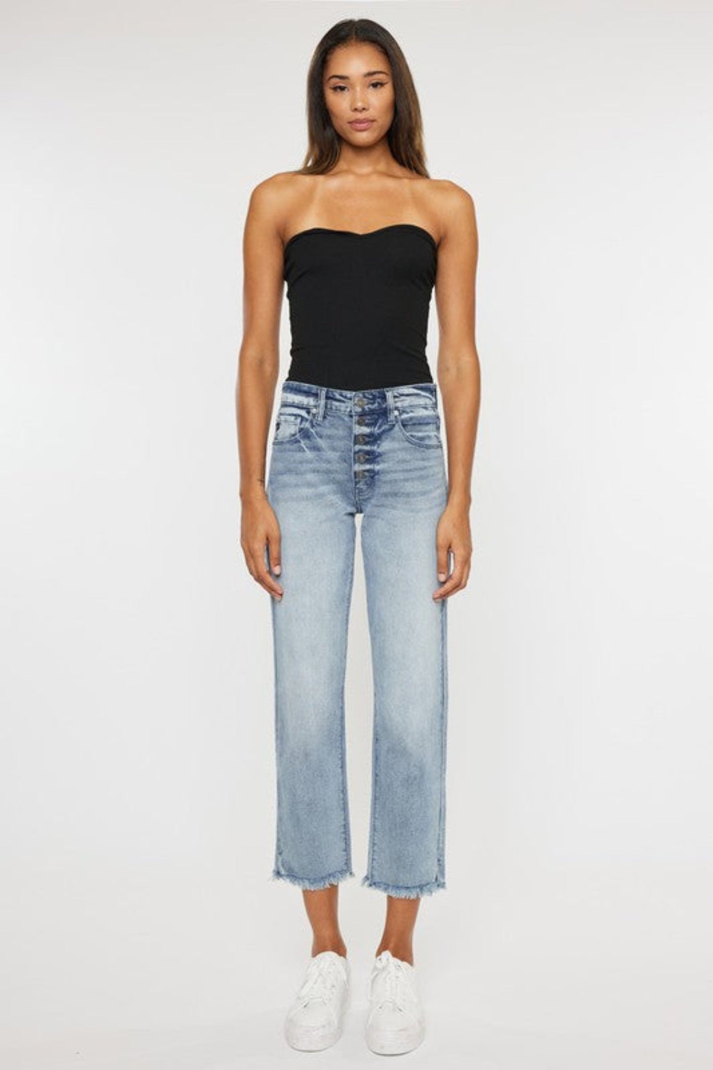 Kan Can High Rise Straight Fit Jeans-Charmful Clothing Boutique