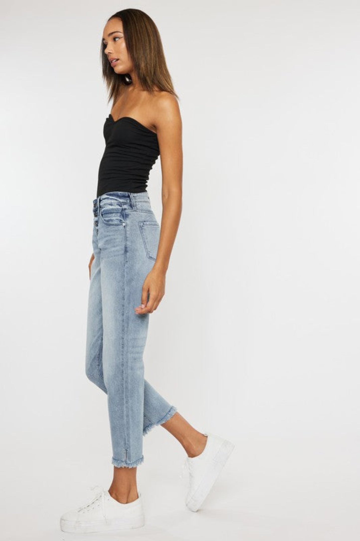 Kan Can High Rise Straight Fit Jeans-Charmful Clothing Boutique