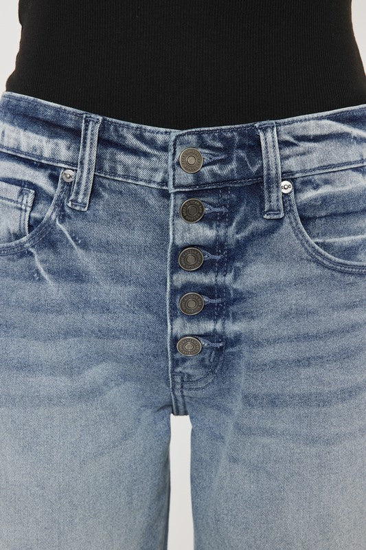 Kan Can High Rise Straight Fit Jeans-Charmful Clothing Boutique