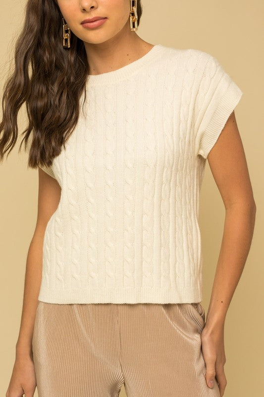 Cable Knit Vest-Charmful Clothing Boutique