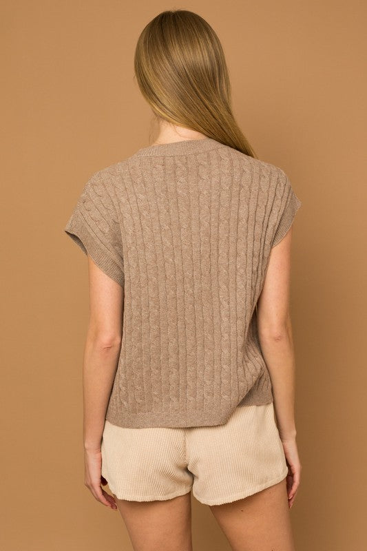 Cable Knit Vest-Charmful Clothing Boutique