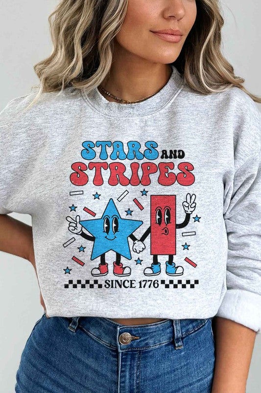 STARS AND STRIPES USA PLUS SIZE SWEATSHIRT-Charmful Clothing Boutique