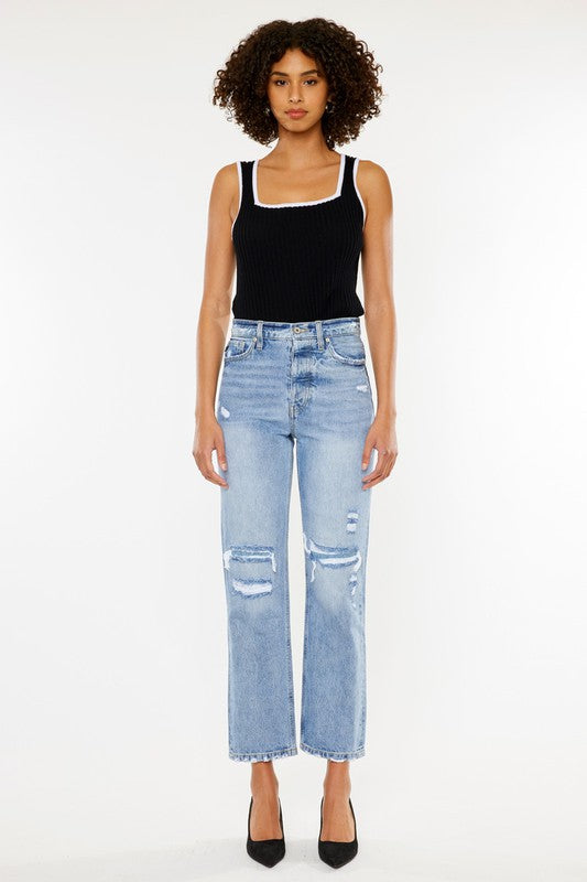 Kan Can High Rise 90's Boyfriend Jeans-Charmful Clothing Boutique