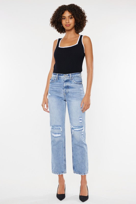 Kan Can High Rise 90's Boyfriend Jeans-Charmful Clothing Boutique