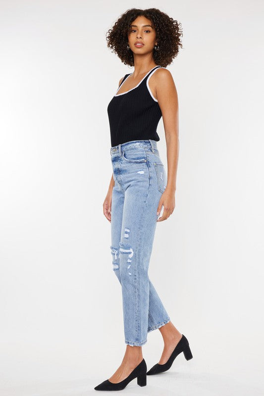Kan Can High Rise 90's Boyfriend Jeans-Charmful Clothing Boutique