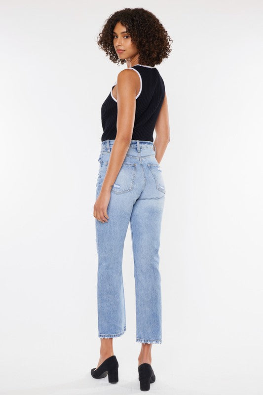 Kan Can High Rise 90's Boyfriend Jeans-Charmful Clothing Boutique