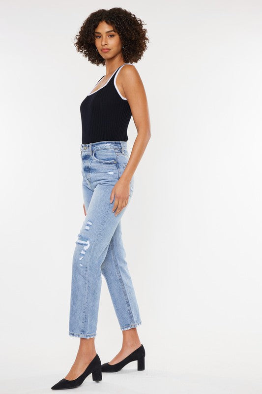 Kan Can High Rise 90's Boyfriend Jeans-Charmful Clothing Boutique
