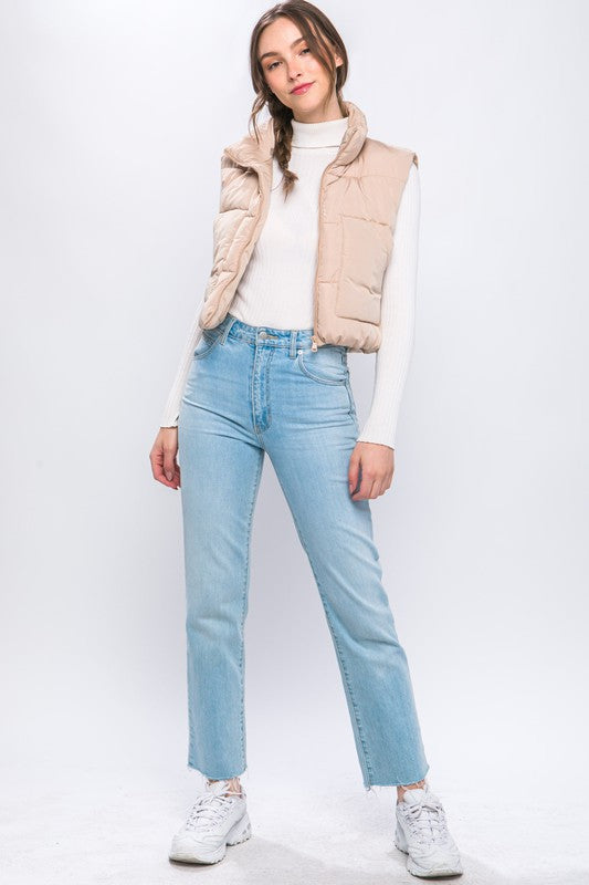 Puffer Vest With Pockets-Charmful Clothing Boutique