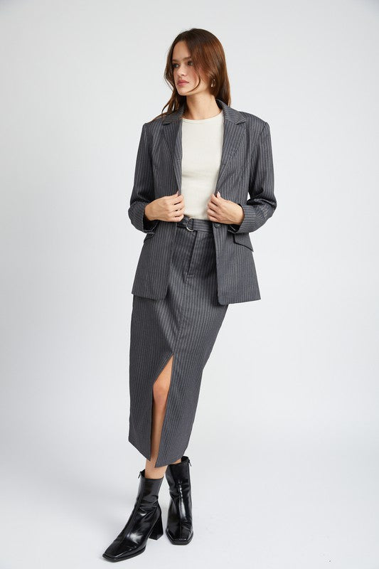 PIN STRIPED BLAZER JACKET-Charmful Clothing Boutique