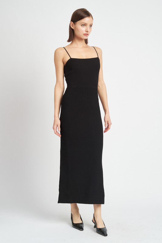 MAXI KNIT RIB DRESS-Charmful Clothing Boutique