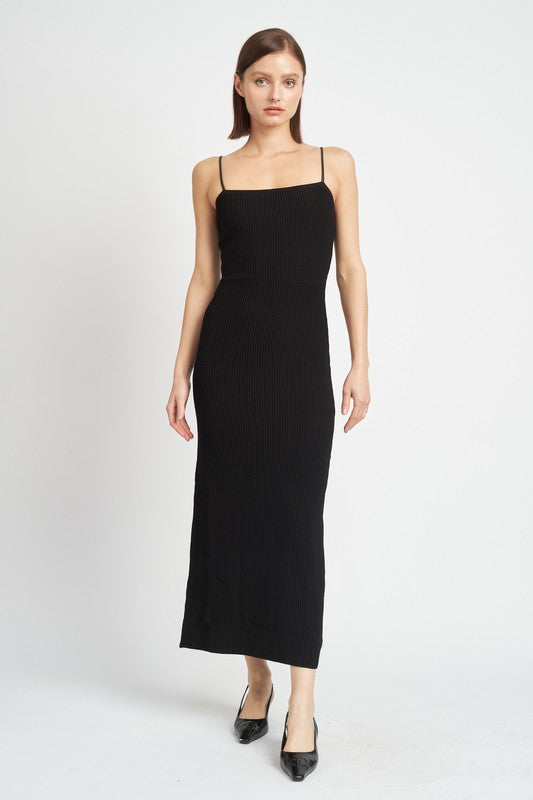 MAXI KNIT RIB DRESS-Charmful Clothing Boutique