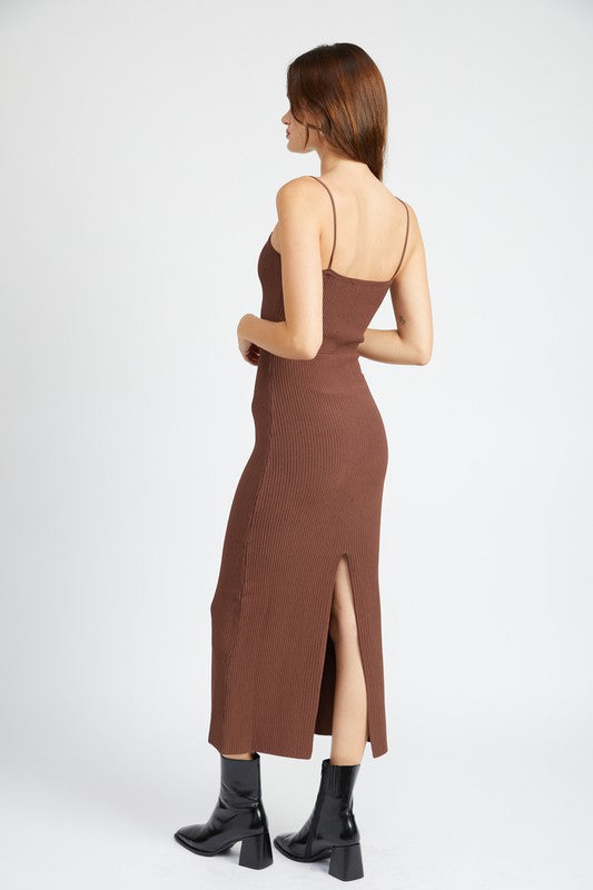 MAXI KNIT RIB DRESS-Charmful Clothing Boutique