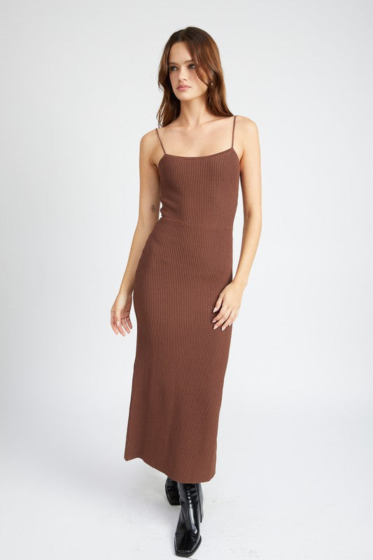 MAXI KNIT RIB DRESS-Charmful Clothing Boutique