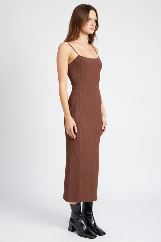 MAXI KNIT RIB DRESS-Charmful Clothing Boutique