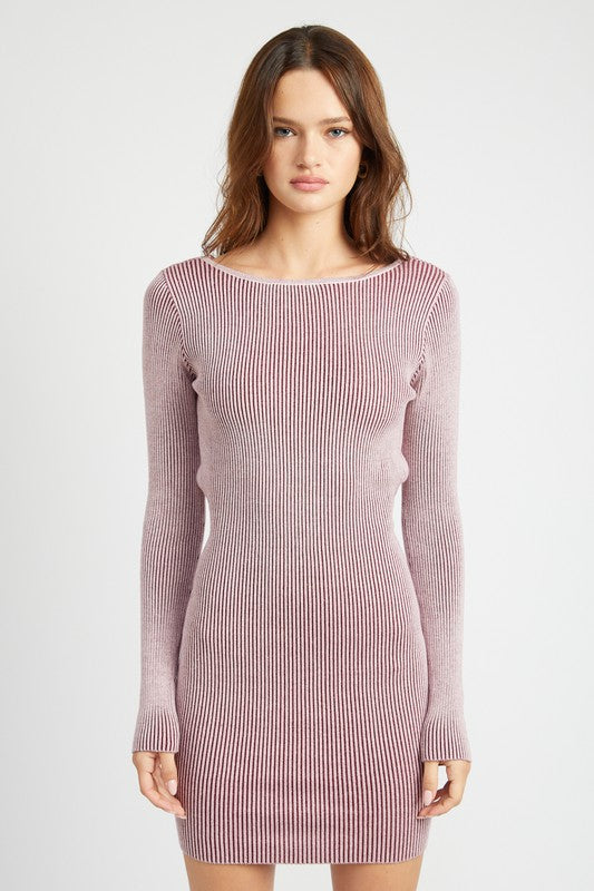 BODYCON MINI DRESS WITH OPEN BACK-Charmful Clothing Boutique
