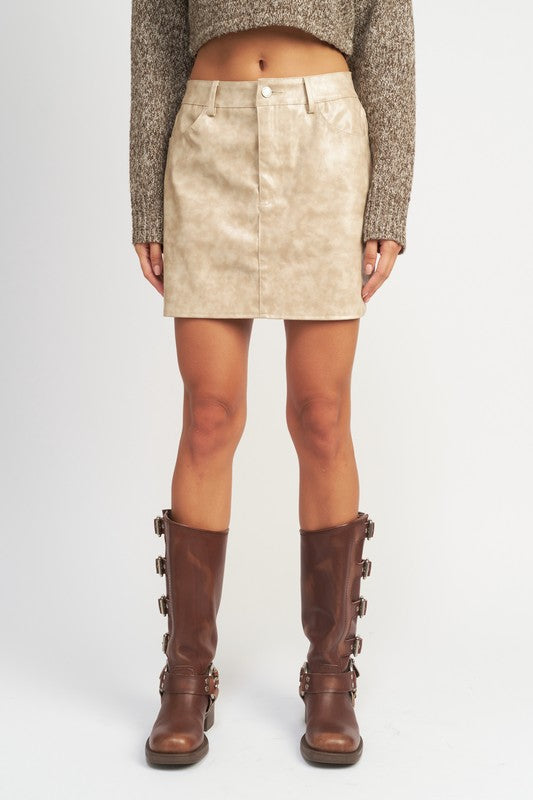 MINI SKIRT WITH SHORT HEM-Charmful Clothing Boutique