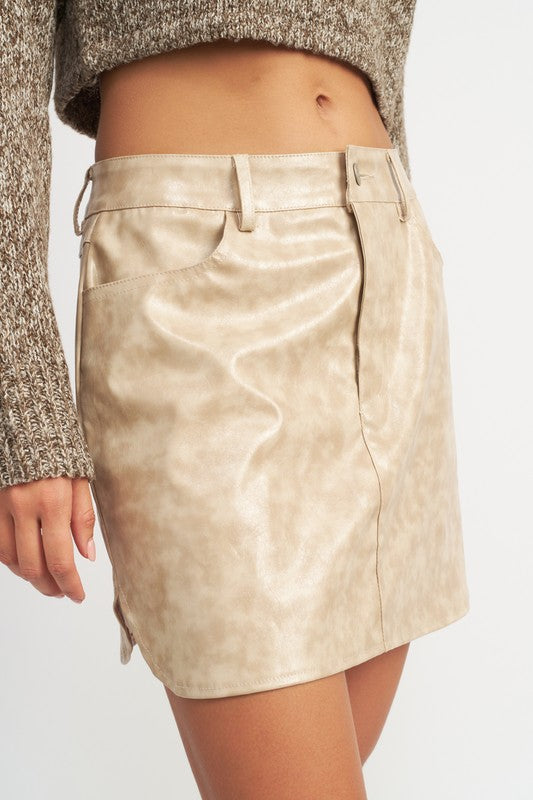 MINI SKIRT WITH SHORT HEM-Charmful Clothing Boutique