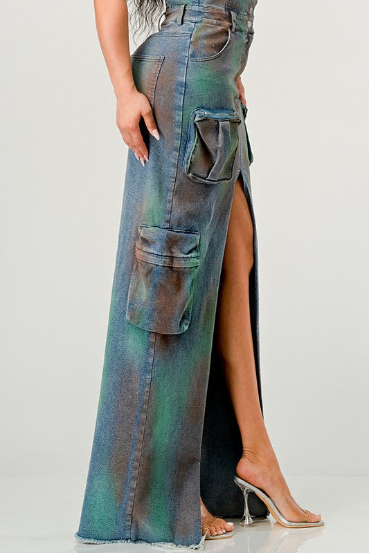 ATHINA VINTAGE HAND WASHED BUTTON UP SLIT DRESS-Charmful Clothing Boutique