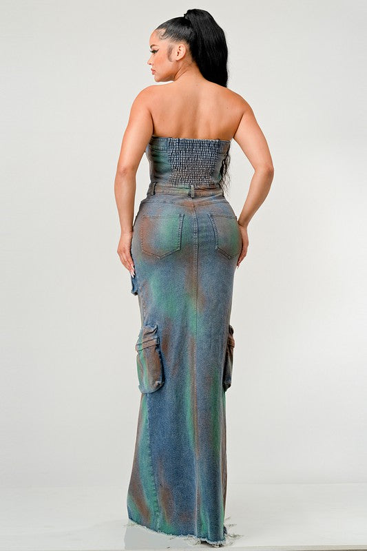 ATHINA VINTAGE HAND WASHED BUTTON UP SLIT DRESS-Charmful Clothing Boutique