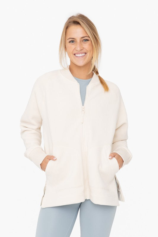 Microfleece Bomber Jacket-Charmful Clothing Boutique