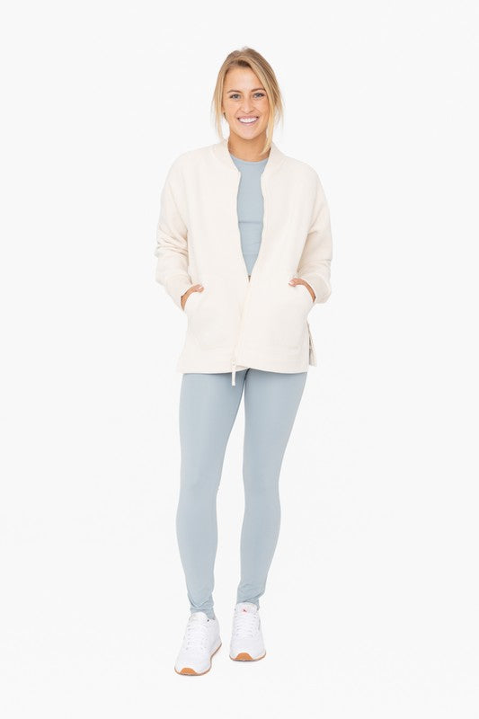 Microfleece Bomber Jacket-Charmful Clothing Boutique