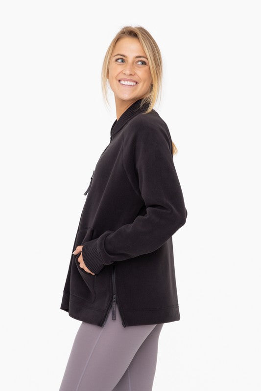 Microfleece Bomber Jacket-Charmful Clothing Boutique