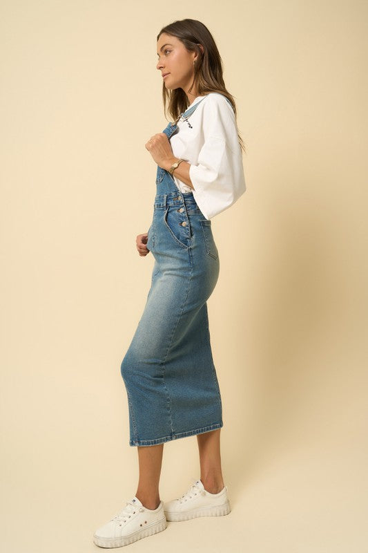 OVERALL LONG SKIRT-Charmful Clothing Boutique