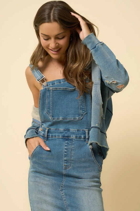 OVERALL LONG SKIRT-Charmful Clothing Boutique
