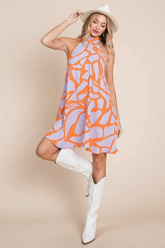 Resort style halter neck short sundress PLUS-Charmful Clothing Boutique
