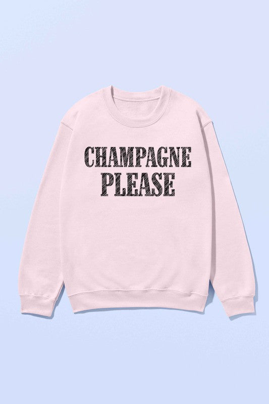 CHAMPAGNE PLEASE OVERSIZED SWEATSHIRT-Charmful Clothing Boutique