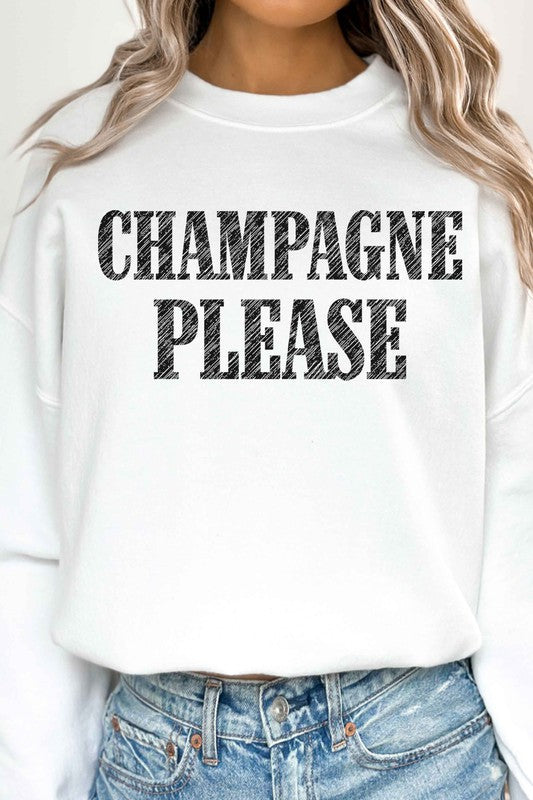 CHAMPAGNE PLEASE OVERSIZED SWEATSHIRT-Charmful Clothing Boutique