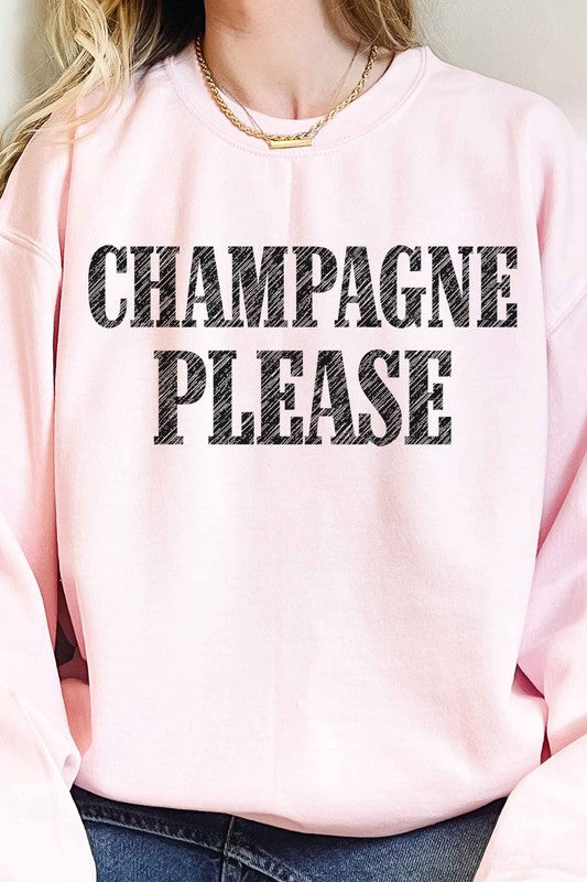 CHAMPAGNE PLEASE OVERSIZED SWEATSHIRT-Charmful Clothing Boutique
