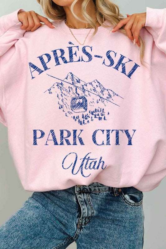 APRES SKI PARK CITY UTAH OVERSIZED SWEATSHIRT-Charmful Clothing Boutique