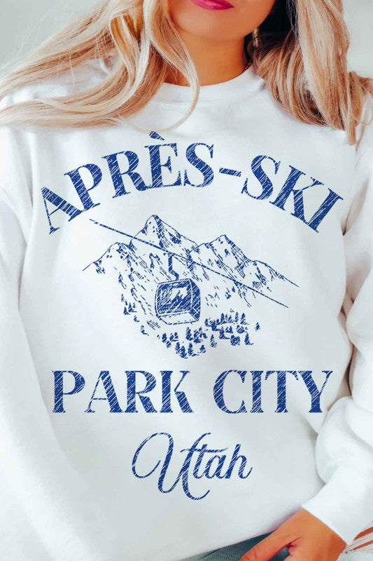 APRES SKI PARK CITY UTAH OVERSIZED SWEATSHIRT-Charmful Clothing Boutique