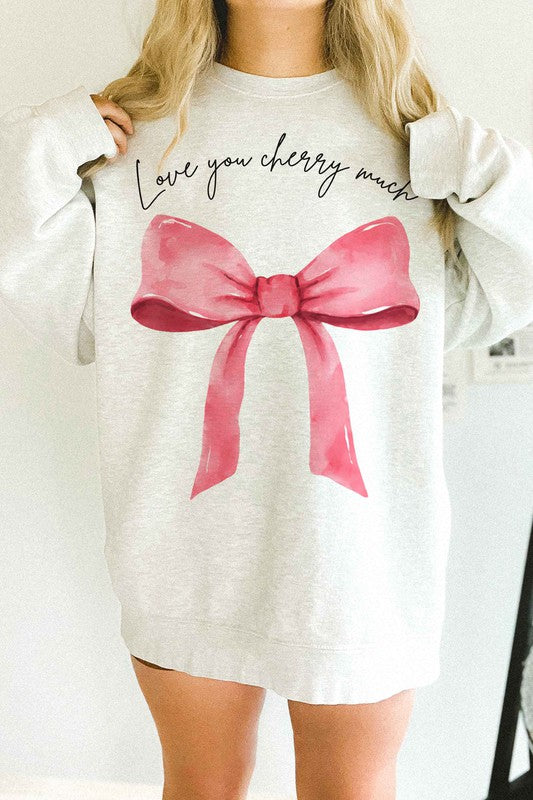 LOVE YOU CHERRY MUCH COQUETTE OVERSIZED SWEATSHIRT-Charmful Clothing Boutique