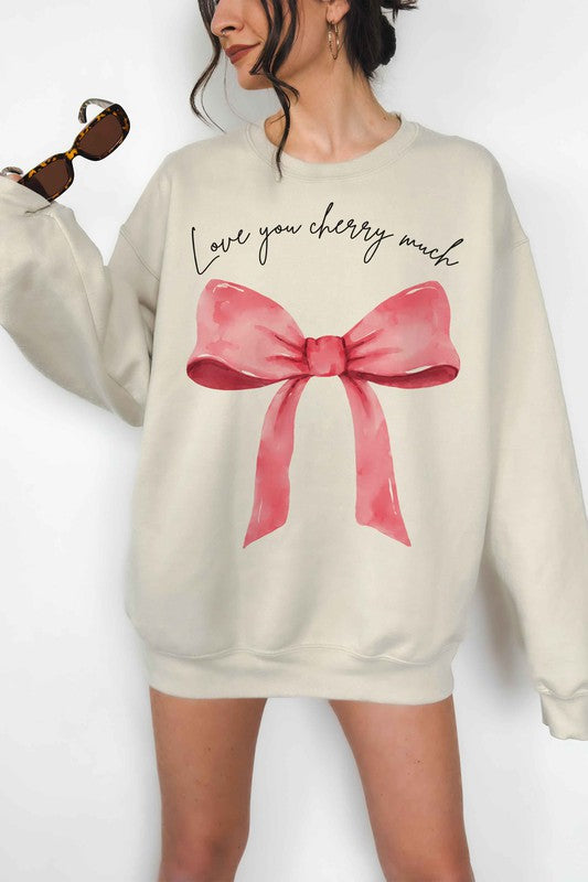 LOVE YOU CHERRY MUCH COQUETTE OVERSIZED SWEATSHIRT-Charmful Clothing Boutique