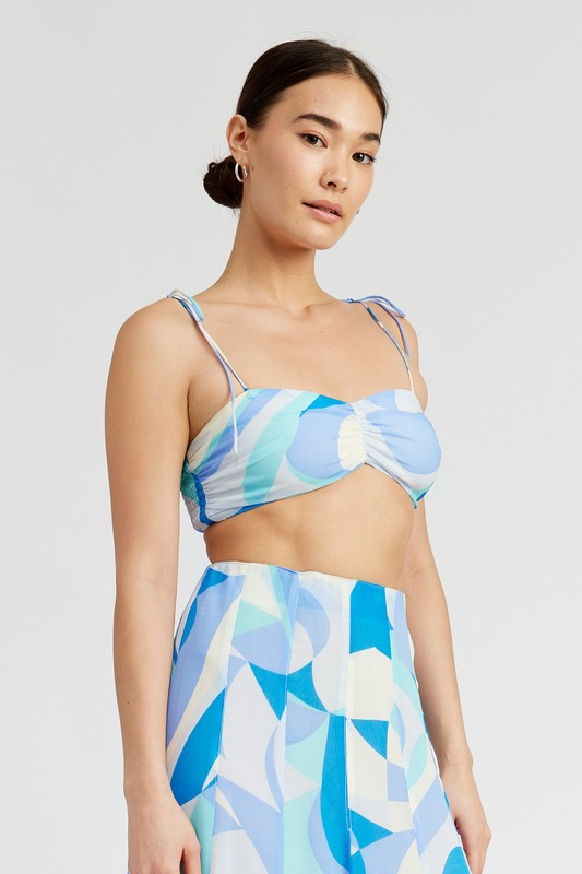 SPAGHETTI STAP RUCHED TOP-Charmful Clothing Boutique
