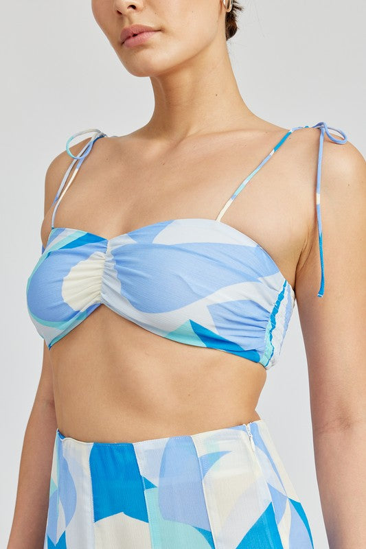 SPAGHETTI STAP RUCHED TOP-Charmful Clothing Boutique