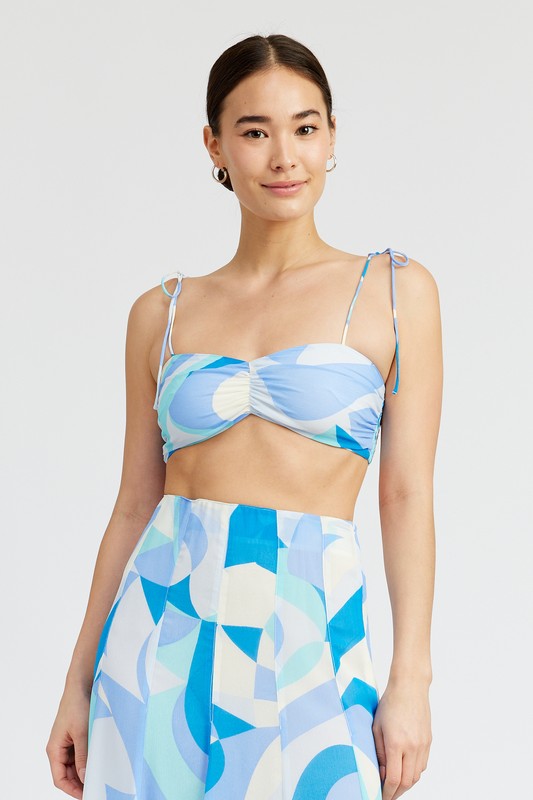 SPAGHETTI STAP RUCHED TOP-Charmful Clothing Boutique
