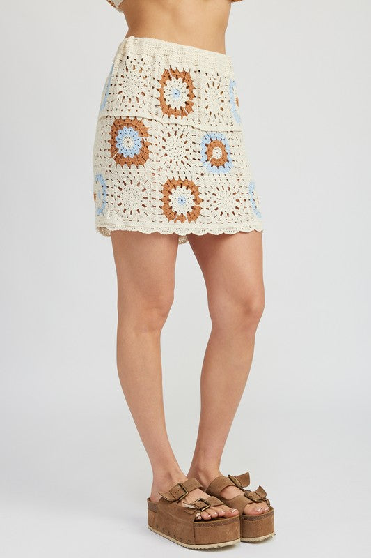HIGH WAIST CROCHET MINI SKIRT-Charmful Clothing Boutique