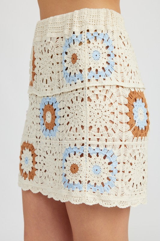 HIGH WAIST CROCHET MINI SKIRT-Charmful Clothing Boutique